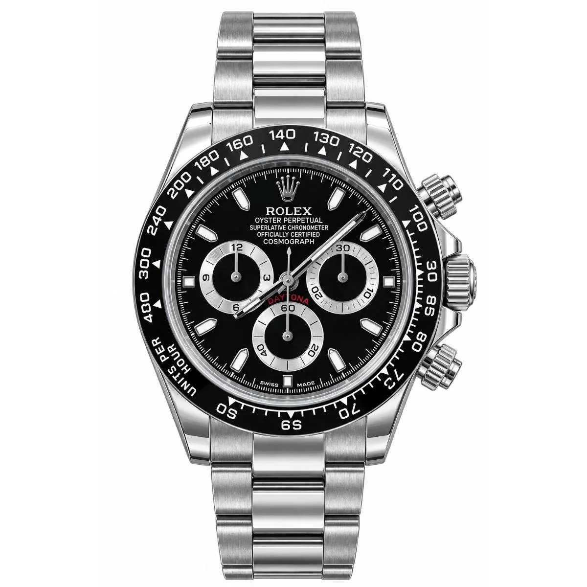 Rolex Cosmograph Daytona Automatic Watch For Men – Black Dial & Silver Bracelet - image 1