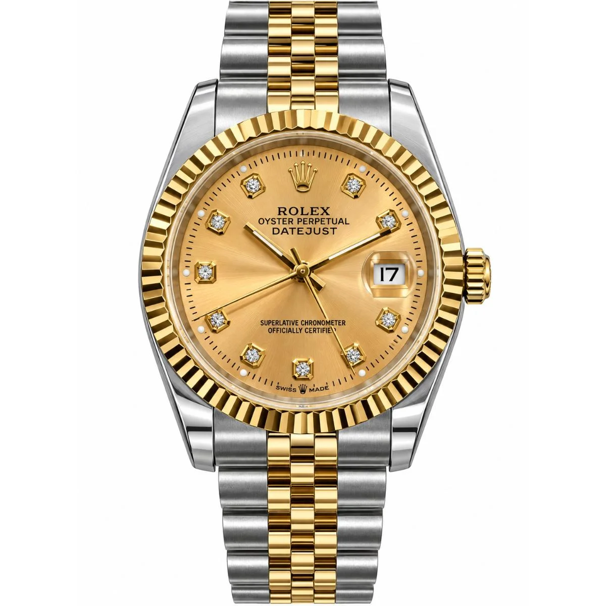 Rolex Datejust 36mm Champagne Stone Dial Watch For Women - image 1