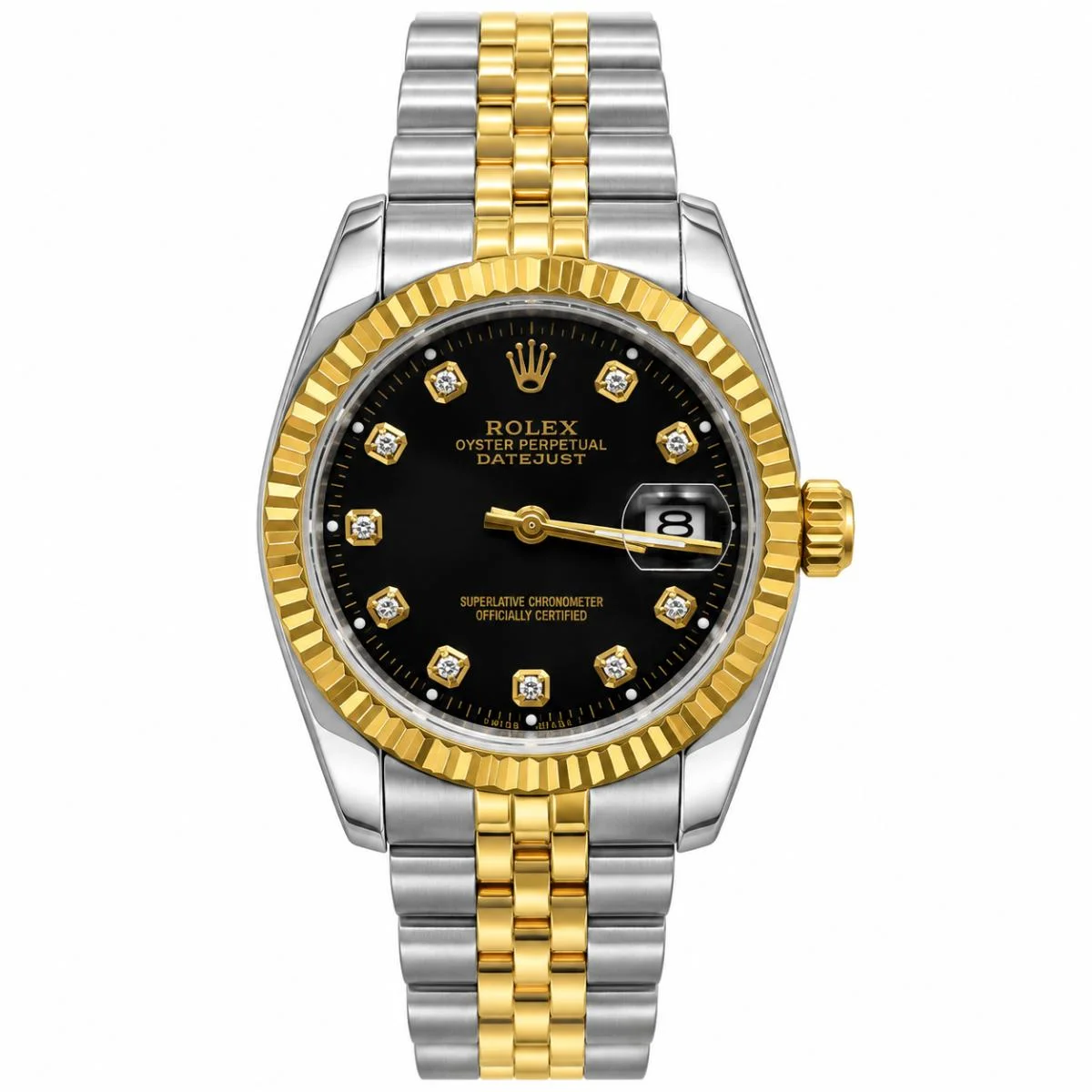 Rolex Datejust Women's Black Dial Two Tone Watch - image 1
