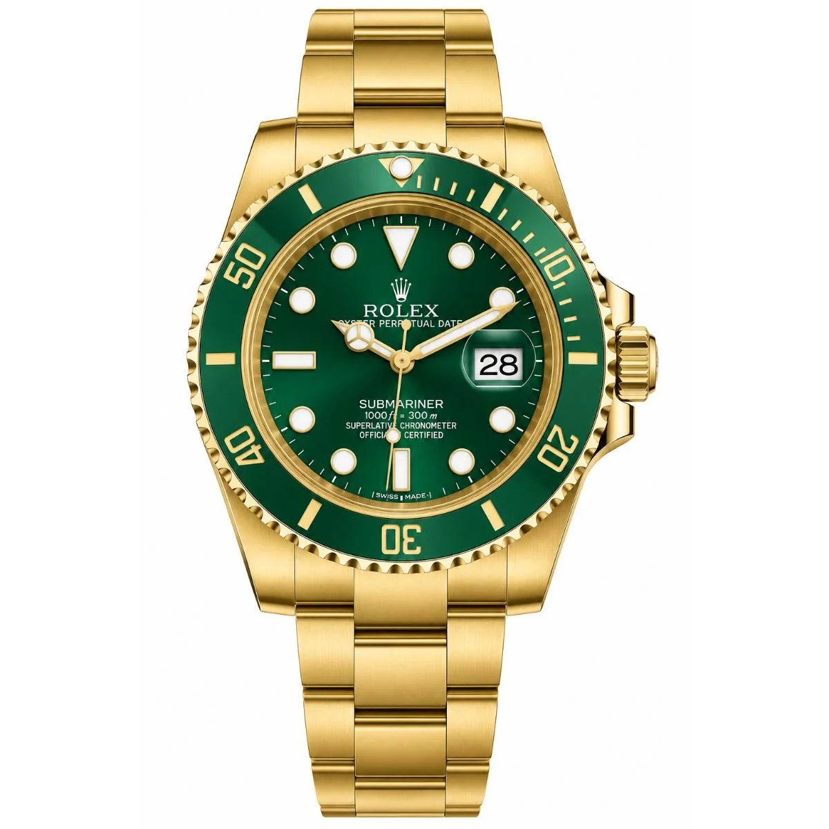 Rolex Submariner Date 41mm Automatic Green Dial Gold Watch For Men - image 1