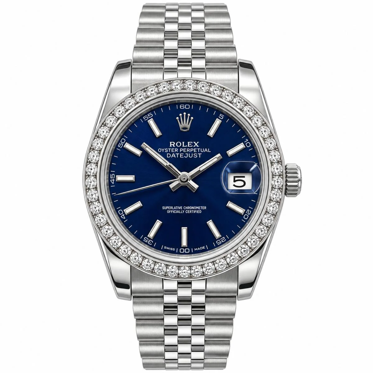 Rolex Datejust 36mm Bright Blue Dial Watch For Women - image 1