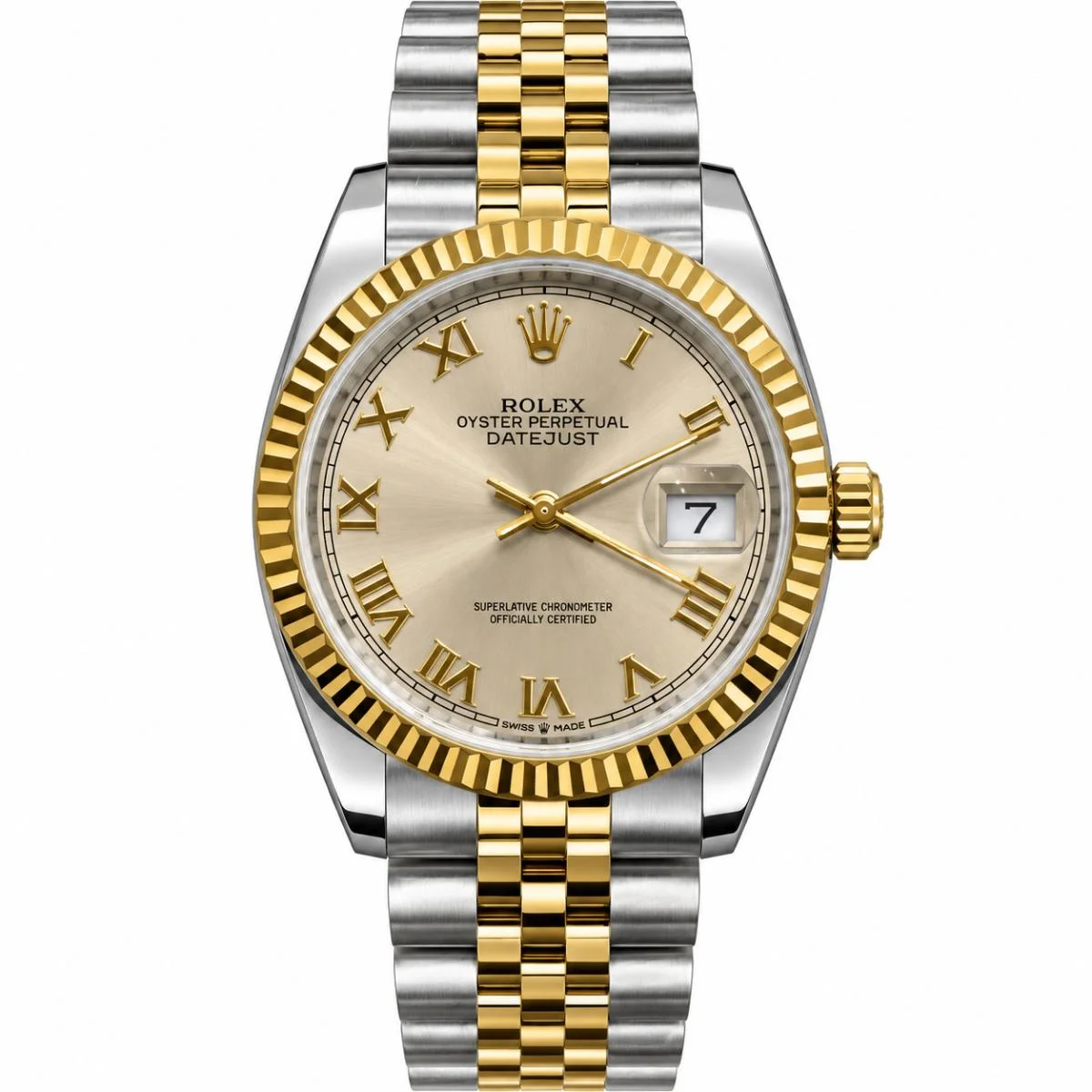 Rolex Datejust 36mm Silver Roman Dial Watch For Women - image 1