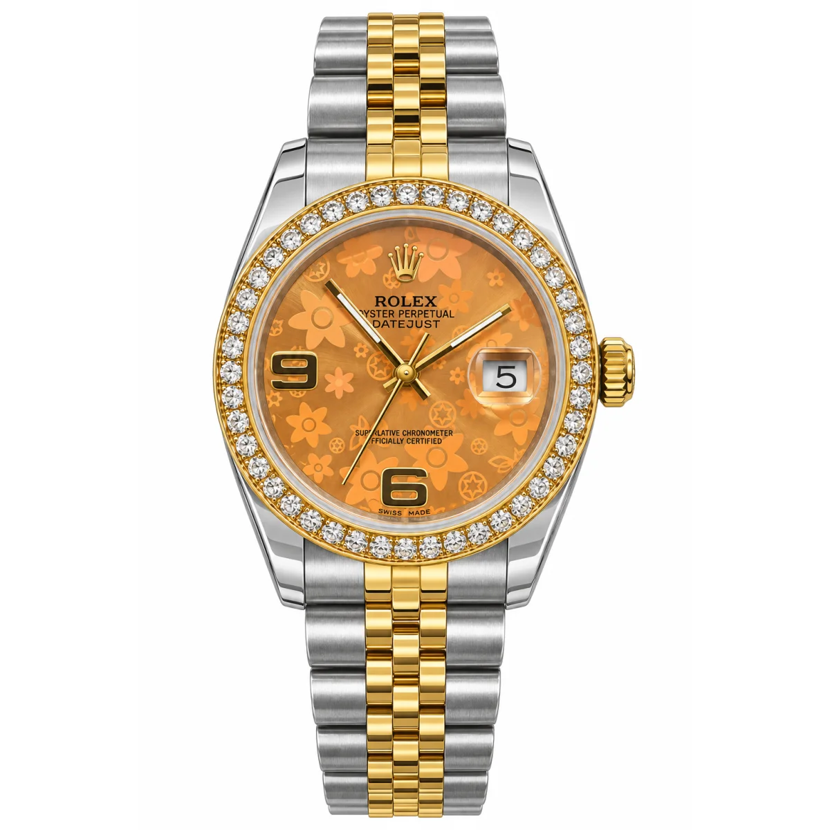 Rolex Datejust 31mm Champagne Floral Dial Watch For Women - image 1