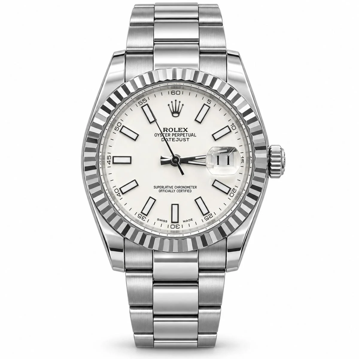 Rolex Datejust 116334 White Dial Watch For Men - image 1