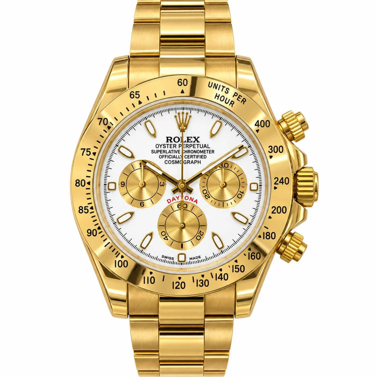 Rolex Cosmograph Daytona 40 Gold White Dial Watch For Men - image 1