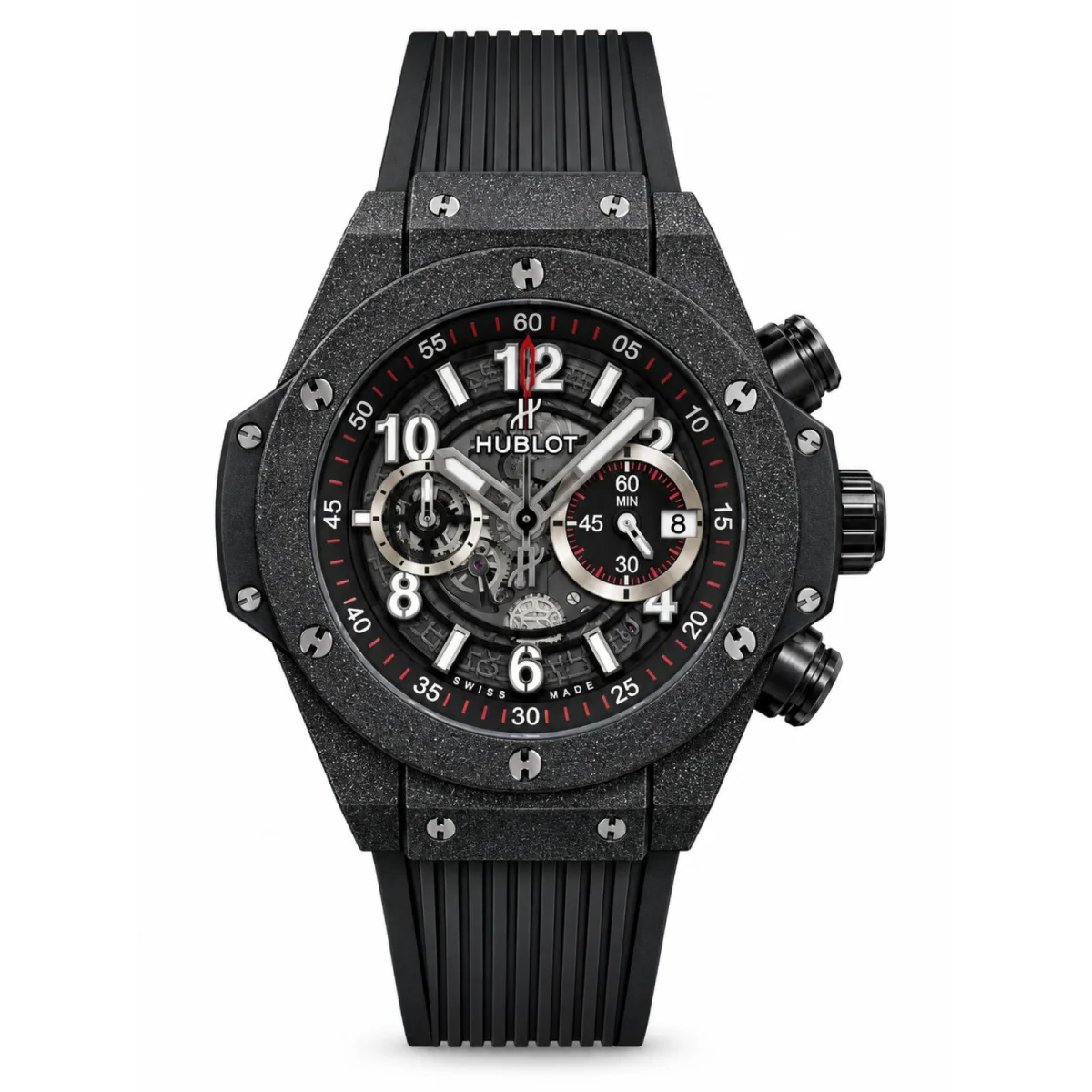 Hublot Big Bang Unico Skeleton Black Chronograph Rubber Strap Watch - image 1