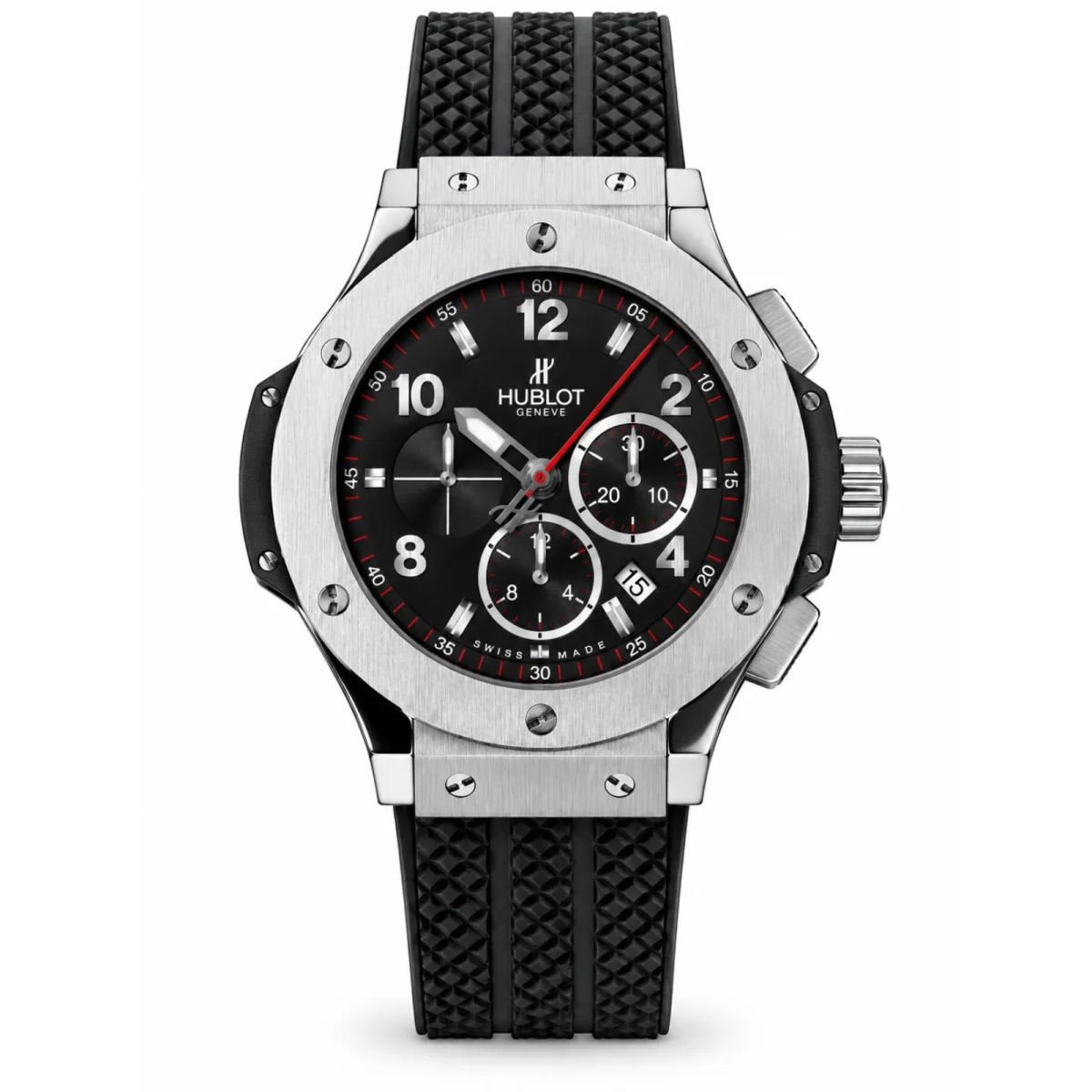Hublot Big Bang Chronograph Silver Black Dial Black Rubber Strap Watch - image 1